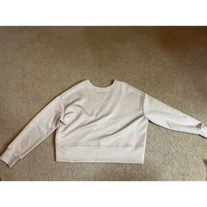 Alexander Jane Champagne Beige Crossover Back Sweatshirt Pullover S/M